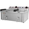 Ristoattrezzature Modello: 6163,Friggitrice elettrica 9+9 Lt da banco con Rubinetto