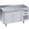 Ristoattrezzature Modello: 92380020111666,Tavolo frigo refrigerato in acciaio inox con alzatina 2 porte -2 +8 °C 1510x800x950h mm