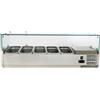 Ristoattrezzature Modello: 92440235006001,Vetrina refrigerata portacondimenti, portagusti per pizza GN 1/4 1200x335x435h mm +2 +8 °C con motore a destra - FC