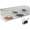 Ristoattrezzature Modello: 100942075002,Vetrina neutra 98,2x27x31h cm con bordo in alluminio mensola intermedia e vetri curvi nera
