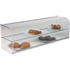 Ristoattrezzature Modello: 100942075011,Vetrina neutra 98,2x27x31h cm con bordo in alluminio mensola intermedia e vetri curvi argento