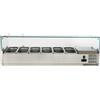 Ristoattrezzature Modello: 92440236006001,Vetrina refrigerata portacondimenti, portagusti per pizza GN 1/4 1400x335x435h mm +2 +8 °C con motore a destra - FC