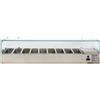 Ristoattrezzature Modello: 92441546006001,Vetrina refrigerata portacondimenti, portagusti per pizza GN 1/4 1800x335x435h mm +2 +8 °C con motore a destra - FC