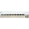Ristoattrezzature Modello: 92451336006001,Vetrina refrigerata portacondimenti, portagusti per pizza GN 1/3 2000x395x435h mm +2 +8 °C con motore a destra