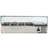 Ristoattrezzature Modello: 92451668006001,Vetrina refrigerata portacondimenti, portagusti per pizza GN 1/3 + 1/2 1200x395x435h mm +2 +8 °C con motore a destra