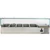 Ristoattrezzature Modello: 92451669006001,Vetrina refrigerata portacondimenti, portagusti per pizza GN 1/3 + 1/2 1400x395x435h mm +2 +8 °C con motore a destra