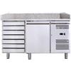 Ristoattrezzature Modello: 92700010051610,Banco pizza 1 porta 7 cassetti 1510x800x1000h mm per pizzeria ristorante - FC