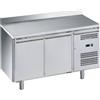 Ristoattrezzature Modello: 93160021682011,Tavolo frigo refrigerato 2 porte in acciaio inox con alzatina -2 +8 °C 1360x700x950h mm