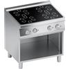 Ristoattrezzature Modello: 106331082016,Cucina elettrica in vetroceramica 4 piastre con vano aperto 9.2 kW 80x70x85h cm