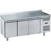 Ristoattrezzature Modello: 93160031683011,Tavolo frigo refrigerato 3 porte in acciaio inox con alzatina -2 +8 °C 1795x700x950h mm