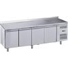 Risto Modello: 93160041684011,Tavolo frigo refrigerato 4 porte in acciaio inox con alzatina -2 +8 °C 2230x700x950h mm