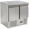 Ristoattrezzature Modello: 93250021330004,Banco frigo saladette con piano in acciaio inox 2 porte 900x700x850h mm statico