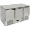 Ristoattrezzature Modello: 93250031687004,Banco frigo saladette con piano in acciaio inox 3 porte 1365x700x850h mm statico