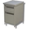 Ristoattrezzature Modello: 39050281,Cassettiera in acciaio inox con cassetto e bottigliera 500x600x850h mm