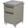 Ristoattrezzature Modello: 39050282,Cassettiera in acciaio inox con cassetto e bottigliera 500x700x850h mm