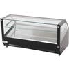 Ristoattrezzature Modello: 101552145002,Vetrina frigo 120x60x60h cm refrigerata da banco a due piani nera con vetri dritti motore incorporato e piano liscio