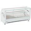 Ristoattrezzature Modello: 101552145006,Vetrina frigo 120x60x60h cm refrigerata da banco a due piani bianca con vetri dritti motore incorporato e piano liscio