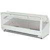 Risto Modello: 101552146006,Vetrina frigo 141x60x60h cm refrigerata da banco a due piani bianca con vetri dritti motore incorporato e piano liscio