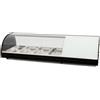Ristoattrezzature Modello: 101660210062151,Vetrina frigo 110,4x39x28,7h cm 4 vaschette gn 1/3 refrigerata da banco bianca con vetri curvi e motore incorporato