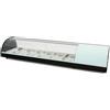 Ristoattrezzature Modello: 101660220062152,Vetrina frigo 145,6x39x28,7h cm 6 vaschette gn 1/3 refrigerata da banco bianca con vetri curvi e motore incorporato