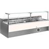 Ristoattrezzature Modello: 11012057942746,Banco refrigerato ventilato senza vano riserva per salumeria e macelleria rovere scuro 0 +2°C 150x109x128h cm