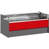 Ristoattrezzature Modello: 11014001942751,Banco refrigerato ventilato con vano riserva self-service per salumeria e macelleria rosso 0 +2°C 150x109x92h cm