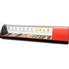 Ristoattrezzature Modello: 101690090012158,Vetrina frigo 180,8x39x36h cm 8 vaschette gn 1/3 refrigerata da banco rossa con mensola intermedia vetri curvi e motore incorporato