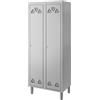 Ristoattrezzature Modello: 94800020020029,Armadietto spogliatoio bivano in acciaio inox con generatore d'ozono e catalizzatore 2 ante 2 posti 1000x500x1800h mm