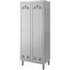 Ristoattrezzature Modello: 94800020020058,Armadietto spogliatoio bivano in acciaio inox con generatore d'ozono e catalizzatore 2 ante 2 posti 1000x400x1800h mm