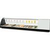 Ristoattrezzature Modello: 101690090062158,Vetrina frigo 180,8x39x36h cm 8 vaschette gn 1/3 refrigerata da banco bianca con mensola intermedia vetri curvi e motore incorporato