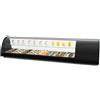 Ristoattrezzature Modello: 101700022158,Vetrina frigo 180,8x39x36h cm refrigerata da banco nera con piano liscio mensola intermedia vetri curvi e motore incorporato