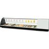 Ristoattrezzature Modello: 101700062158,Vetrina frigo 180,8x39x36h cm refrigerata da banco bianca con piano liscio mensola intermedia vetri curvi e motore incorporato