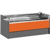 Ristoattrezzature Modello: 11014029942751,Banco refrigerato ventilato con vano riserva self-service per salumeria e macelleria arancio 0 +2°C 150x109x92h cm