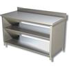 Ristoattrezzature Modello: 38280302,Tavolo con fianchi, alzatina e 2 ripiani profondità 600 mm 1000x600x850h mm