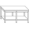 Risto Modello: 81610021507,Tavolo pasticceria in acciaio inox su gambe con ripiano 6 gambe 3600x900x870h mm