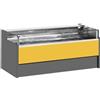 Ristoattrezzature Modello: 11014031942751,Banco refrigerato ventilato con vano riserva self-service per salumeria e macelleria giallo 0 +2°C 150x109x92h cm