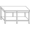 Risto Modello: 81760021517,Tavolo pasticceria in acciaio inox su gambe con ripiano 6 gambe 3600x1200x870h mm