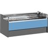 Ristoattrezzature Modello: 11014055942751,Banco refrigerato ventilato con vano riserva self-service per salumeria e macelleria azzurro 0 +2°C 150x109x92h cm