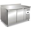 Ristoattrezzature Modello: 102920022582030,Tavolo congelatore refrigerato in acciaio inox con alzatina 2 porte 136x70x96h cm -10 -20°C