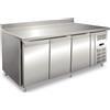 Ristoattrezzature Modello: 102920032583030,Tavolo congelatore refrigerato in acciaio inox con alzatina 3 porte 179,5x70x96h cm -10 -20°C