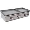Ristoattrezzature Modello: 10202952188,Fry Top Griglia a gas 100,6x45x23,3h cm 5.5 + 2.75 kW da banco piastra liscia doppia in acciaio