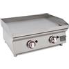 Ristoattrezzature Modello: 10203912190,Fry top griglia a gas 61x45,7x28h cm 6.4 kW da banco piastra liscia in acciaio spessorato 15 mm