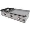 Ristoattrezzature Modello: 10205022912193,Fry top griglia a gas 101x45,7x28h cm 6.4 kW da banco piastra liscia singola in acciaio cromato con bruciatore 6 Kw