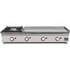 Ristoattrezzature Modello: 10205022922192,Fry top griglia a gas 121x45,7x28h cm 9.6 kW da banco piastra liscia singola in acciaio cromato con bruciatore 6 Kw