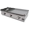 Ristoattrezzature Modello: 10205023912193,Fry top griglia a gas 101x45,7x28h cm 6.4 kW da banco piastra liscia singola in acciaio spessorato con bruciatore 6 Kw