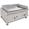 Ristoattrezzature Modello: 10207932196,Fry top griglia a gas 67x59x30,8h cm 12.8 kW da banco piastra liscia singola in acciaio cromato 15 mm