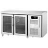 Ristoattrezzature Modello: 119060020112974,Tavolo frigo refrigerato 2 porte in vetro, in acciaio inox -2 +8 °C 136x70x85h cm tropicalizzato