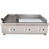 Ristoattrezzature Modello: 10211932197,Fry top griglia a gas 100,5x59x30,8h cm 12.8 kW da banco piastra liscia in acciaio cromato combinato con pietra lavica 7.2 kW