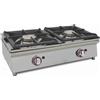 Ristoattrezzature Modello: 102180011022187,Fornellone a gas 2 bruciatori 5.8 + 5.8 kW 80,6x45x24h cm convertibile in Frytop da banco