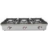 Ristoattrezzature Modello: 102180021032189,Fornellone a gas 3 bruciatori 6 + 6 + 6 kW 121x45,7x24h cm convertibile in Frytop da banco